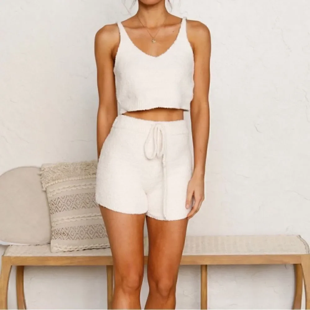 NWT Garage White Soft Fuzzy Shorts